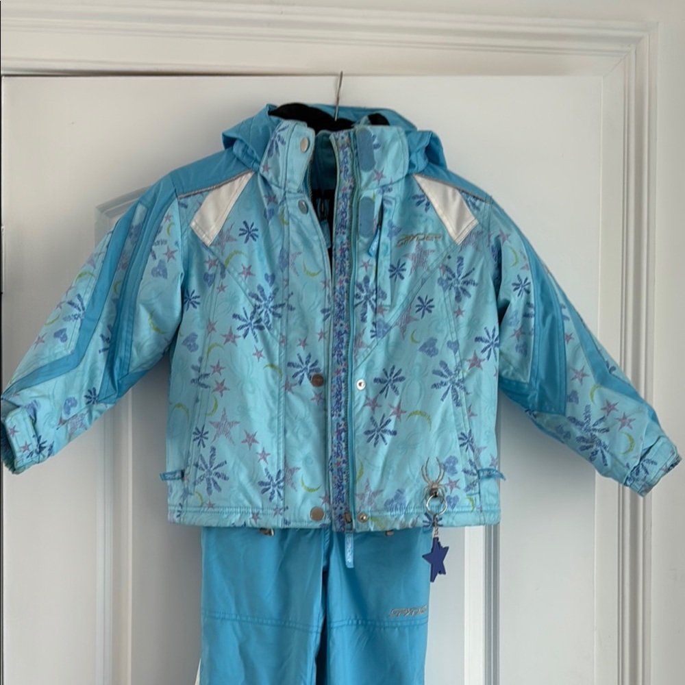 Spyder Light Blue Snow Suit with Snowflake Design